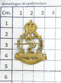 Canadese WO2 cap badge Royal Canadian Army Medical Corps - Kings Crown - 4,5 x 3 cm - origineel