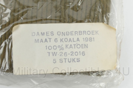 KL Nederlandse leger DAMES onderbroek 1981 - merk Koala - maat 6 = Extra Large - nieuw in verpakking - origineel