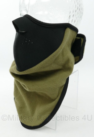 Defensie en KMARNS Korps Mariniers Facemask Green gezichtsmasker fleece groen - maker Dutraco Gouda BV - licht gedragen - origineel