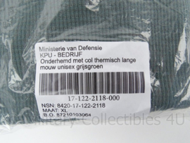 KL Koninklijke Landmacht ondershirt lange mouw met col WARM WEER - thermisch - grijs/groen - maat XL - nieuw in verpakking - origineel