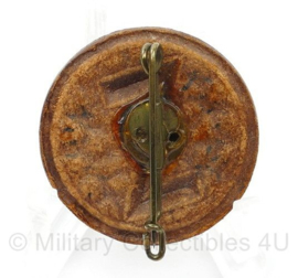 WO2 Duits WHW Lederen wolfsangel speld - diameter 3 cm - origineel