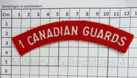 Canadian Army shoulder title ENKEL 1 Canadian Guards - 12,5 x 3,5 cm - origineel