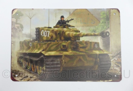 Metalen plaat met Tiger Tank - 30 x 20 cm