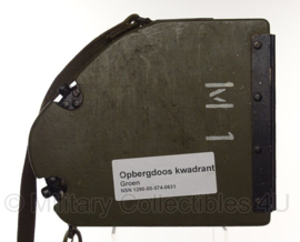 Metalen Lege opbergdoos kwadrant M1 voor artillerie geschut - origineel Nederlands leger