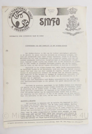 Sinfo Bulletin nummer 1 Sinaï missie Kmarns en Kmar Multinational Force & Observers- origineel