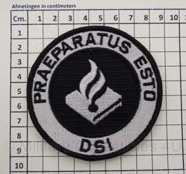DSI Politie embleem grijs/zwart - Praeparatus Esto - met klittenband -  9 cm. diameter