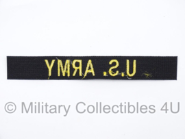 US Army branch tape/naamlint - Vietnam oorlog - zwart met goud - origineel