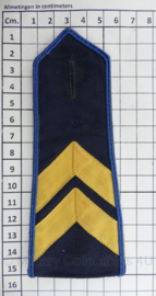 Leger epauletten blauw met gele strepen - 15 x 6 cm - origineel