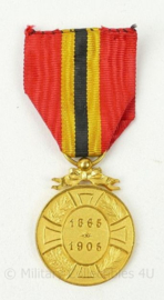 Belgische jubileummedaille Koning Leopold II - 8½ x 3½ cm - Origineel