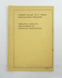 KMAR Marechaussee Instructieboekje Ontwerp bijlage VS 11-3 Radiotelefonieprocedure - afmeting 15 x 21 cm - origineel