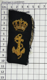Koninklijke Marine kraaginsigne van de kraag geknipt - Officiers versie van metaaldraad -  10 x 5 cm - origineel