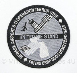 Embleem  United we stand newark airport 9-11 Operation Terror stop - diameter 10 cm - origineel