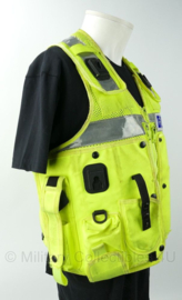 British Police fluorgeel kogelwerend vest hoes zonder ballistische inhoud - met tassen - maat Large - origineel