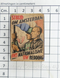 WO2 Duits luciferdoosje van echt hout - Strijd om Amsterdam Ons Nationalisme Uw Redding - 6 x 4 cm