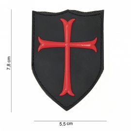 Embleem Crusader - Klittenband - 3D PVC - 7,8 x 5,5 cm.