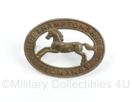 Brits Wo2 cap badge Northhamptonshire Yeomanry  - 5 x 3,5 cm - origineel