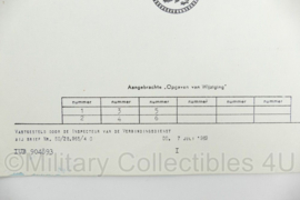 KL Nederlandse leger Detaillijst Telefoontoestel EE-8 van de US Army 1969 - 29,5 x 21 cm - origineel