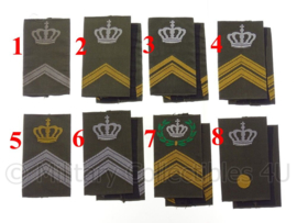 KL Nederlandse leger GVT schouderstukken met kroon (en krans) - verschillende rangen - origineel