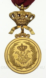 Belgische medaille "travail et progres"GOUDEN MEDAILLE DER KROONORDE   - 10 x 4 cm - origineel