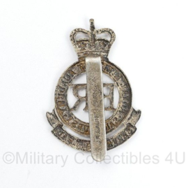 Britse naoorlogse cap badge Royal Military Academy - maker JR Gaunt London - 5,5 x 3,5 cm - origineel