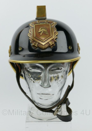 Vintage Brandweer helm met koperen insigne en kam - maat 53-63 - origineel