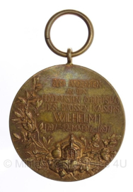 Medaille 1897 en origineel ingelijste oorkonde -Die Kaiser-Wilhelm-Erinnerungsmedaille  - origineel 1897