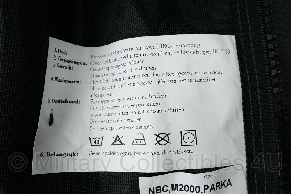 KL M2000 NBC parka en NBC broek woodland - jas maat M/R, broek maat M/S - licht gedragen - origineel