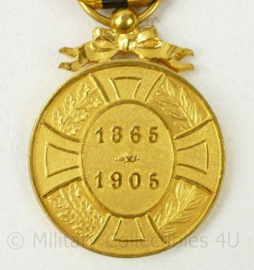 Belgische jubileummedaille Koning Leopold II - 8½ x 3½ cm - Origineel