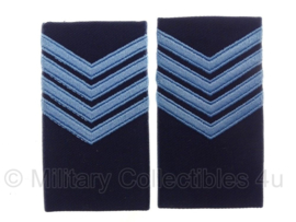 KLU Koninklijke Luchtmacht schouderstukken blauw met blauw - Sergant-Majoor - origineel