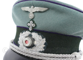 WO2 Duitse schirmmutze für einen Heeresgeistlichen der Wehrmacht  - maker Josef Weithmann - maat 58  - zeldzaam - topkwaliteit replica met originele insignes