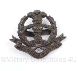 WO2  Britse cap badge Middlesex Regiment - 4,5 x 4,5 cm - origineel