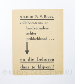 Anti Duits NSB pamflet net naoorlogs - origineel