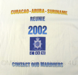 KM Marine Korps Mariniers wit shirt met logo op de borst - Curacao Aruba Suriname reunie 2002 - maat XL - origineel