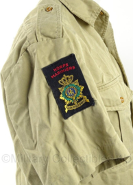 KM Marine Korps Mariniers 1982 khaki dik overhemd korte mouw met embleem - maat 36 - origineel