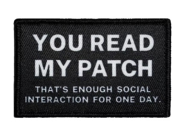 Embleem met klittenband You Read my patch - 8 x 5 cm.