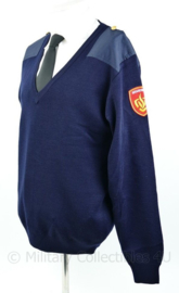 Nederlandse brandweer trui met v-hals en emblemen - huidig model - donkerblauw - maat Medium - ongedragen - origineel