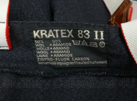 Nederlandse Brandweer werkpak jas met broek brandwerend - maker Kratex - maat 26 - gedragen - origineel