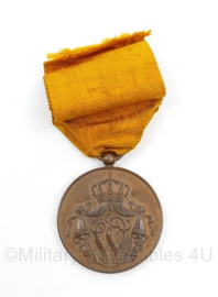 Defensie vroeg model Wilhelmina periode "Voor Trouwen dienst" medaille in bronze - 9 x 4 cm - origineel