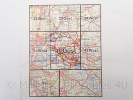 KL Nederlandse leger topografische stafkaart 1:50000 - nr. 50 t/m 58 - op rol - 60 x 60 cm - origineel