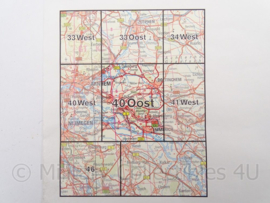 KL Nederlandse leger topografische stafkaart 1:50000 - nr. 1 t/m 10 - op rol - 60 x 60 cm - origineel