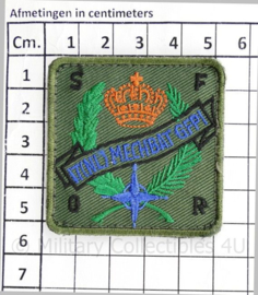 Defensie  borst embleem SFOR  IT NL Mechbat GFPI Garderegiment Fuseliers Prinses Irene - met klittenband - 5 x 5 cm - origineel