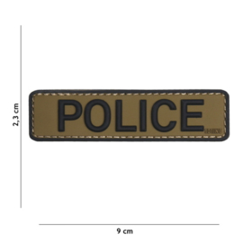 Embleem 3D PVC - met klittenband - POLICE groen/zwart - 9 x 2,3 cm