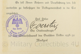 Boek Ewiges Deutschland met persoonlijk tekst Weihnachten 1938 - origineel