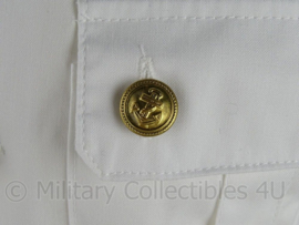 Marine uniform jas met gouden knopen - wit - maat 38 lang - origineel