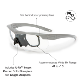 ESS Crossbow Tactical Glasses bril set coyote frame met smoke/gele/witte glazen en U-Rx insert - nieuw - origineel