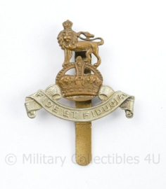 WO2 Britse cap badge The Royal Army Pay Corps - Kings Crown - Fide Et Fiducia - 5 x 3,5 cm - origineel
