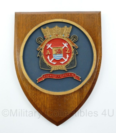 Koninklijke Marine wandbord - "Pugno pro Patria" - afmeting 19 x 14 x 1,5 cm - origineel
