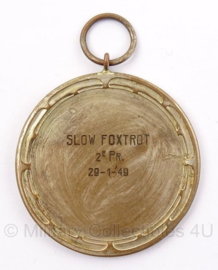 Antieke Medaille 2de prijs "slow foxtrot" - 1949 - doorsnede 5 cm - origineel