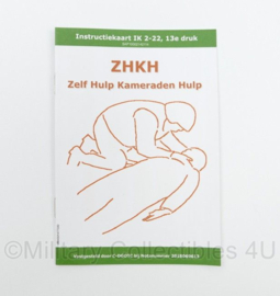 Defensie huidig model Instructiekaart IK 2-22 13e druk ZHKH Zelf Hulp Kameraden Hulp - 14,5 x 10 cm - origineel