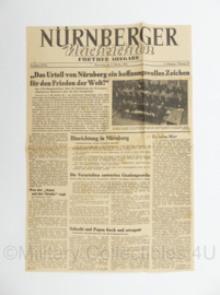 Duitse krant Nurnberger Nachrichten 3 oktober 1946 - 42 x 29,5 cm - origineel